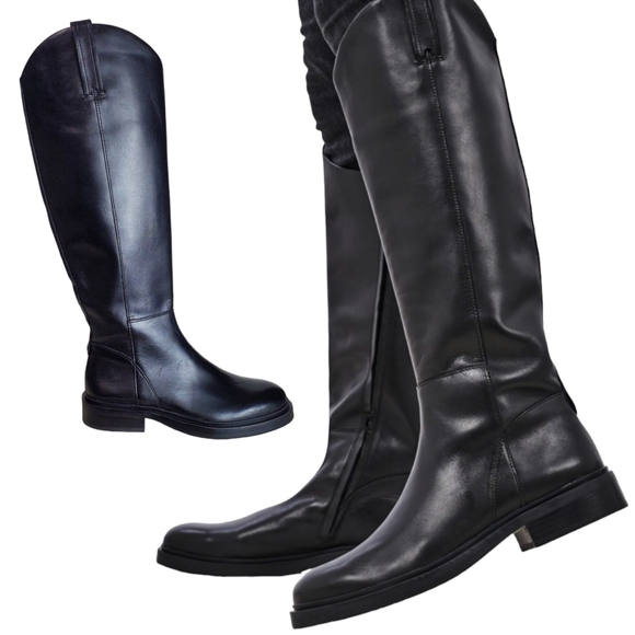 New Sam edelman fable womes leather zip up tall ridding boots black - Picture 11 of 16